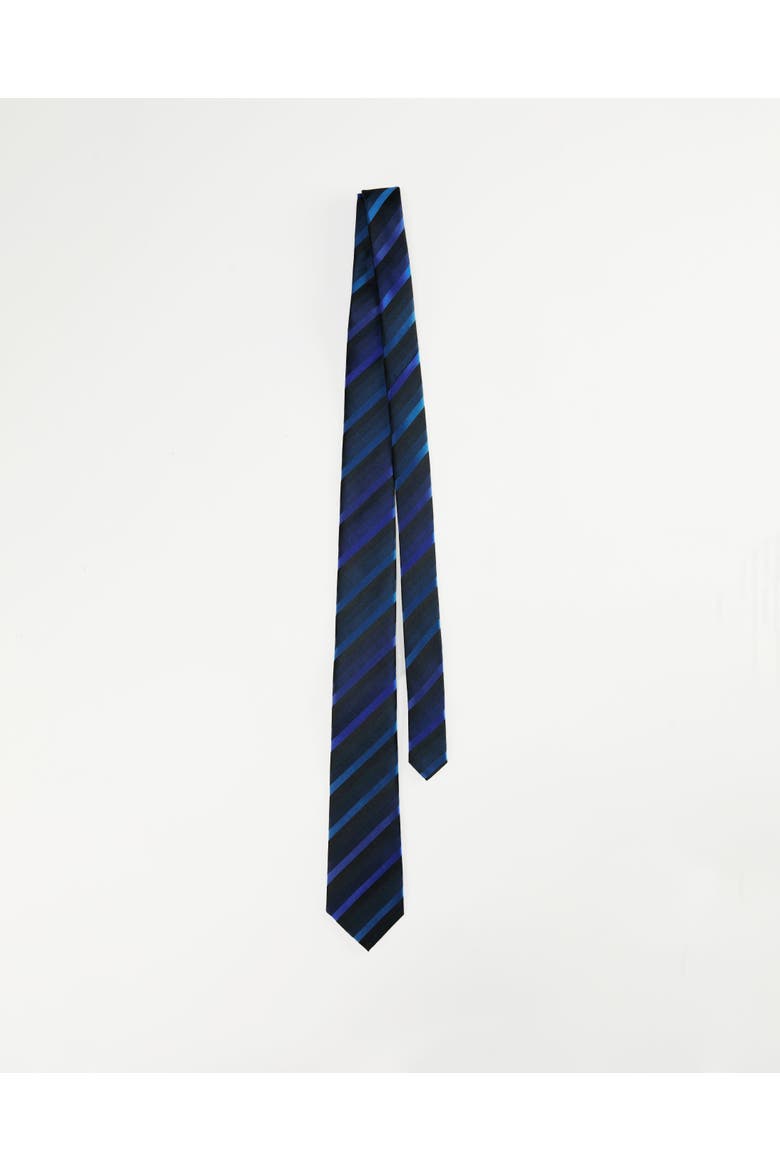 Awning Striped Silk Jacquard Tie, Alternate, color, Multi Blue