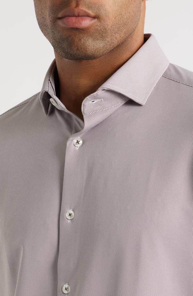 Stone Rose Techno Stretch Solid Performance Button-Up Shirt, Alternate, color, Dk. Brown