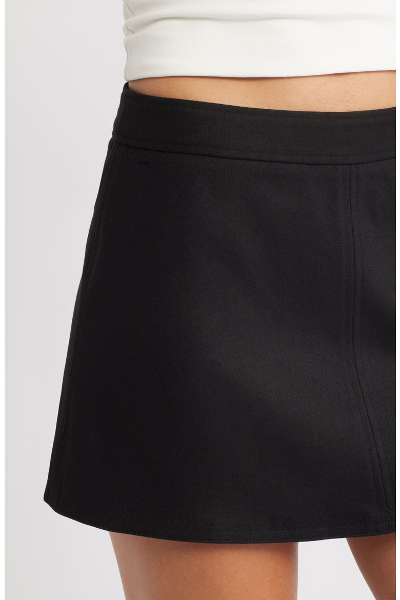 Kit Structured A-Line Miniskirt, Alternate, color, BLACK