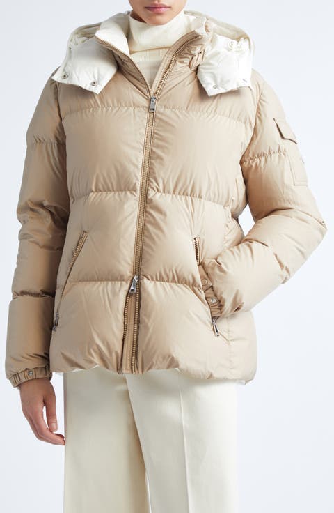 ジャケット MONCLER Woman Jacket Beige K10931A0005654AQE 20X Moncler - Fourmines Light Beige Down Jacket | Mitchell Stores