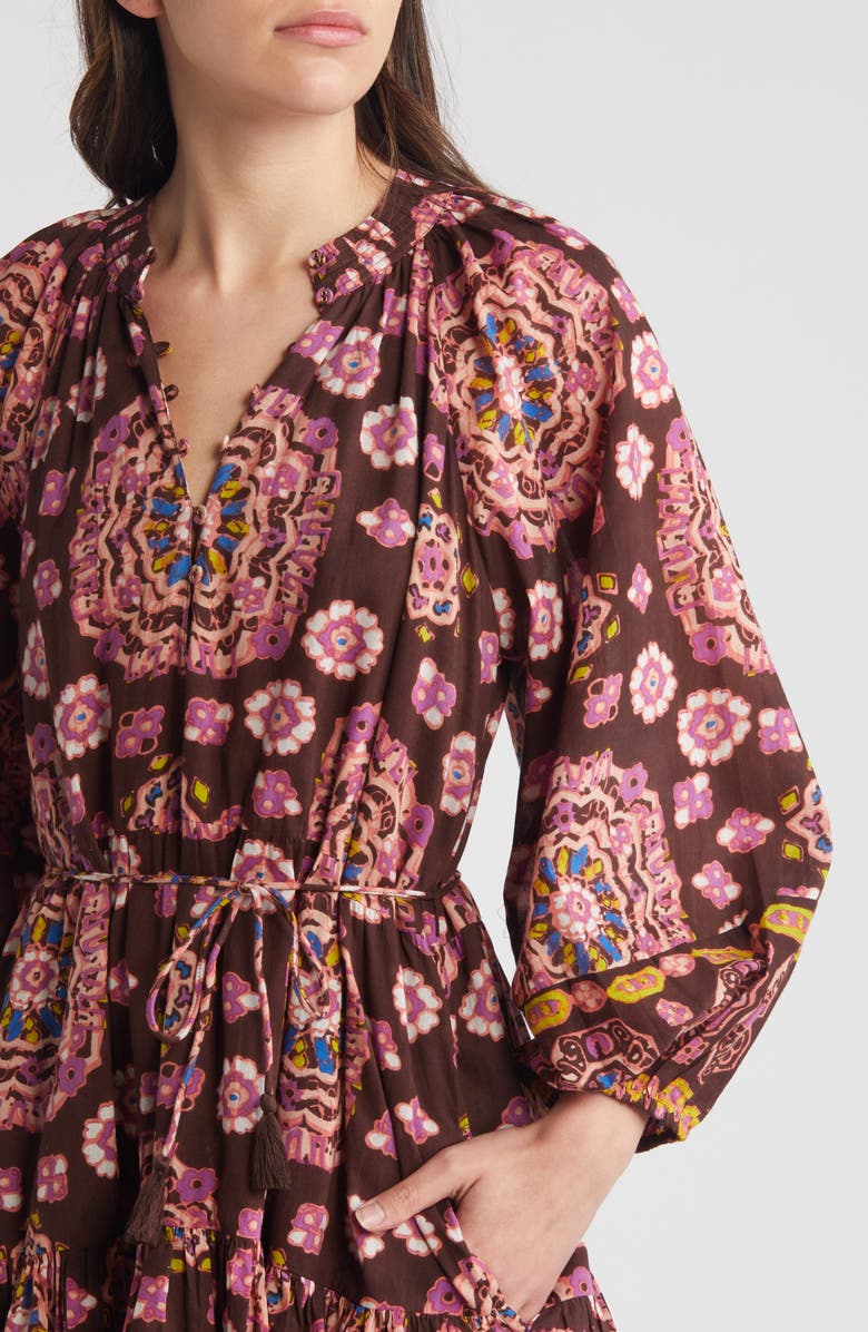 Cleobella Eliva Print Long Sleeve Organic Cotton Minidress, Alternate, color,