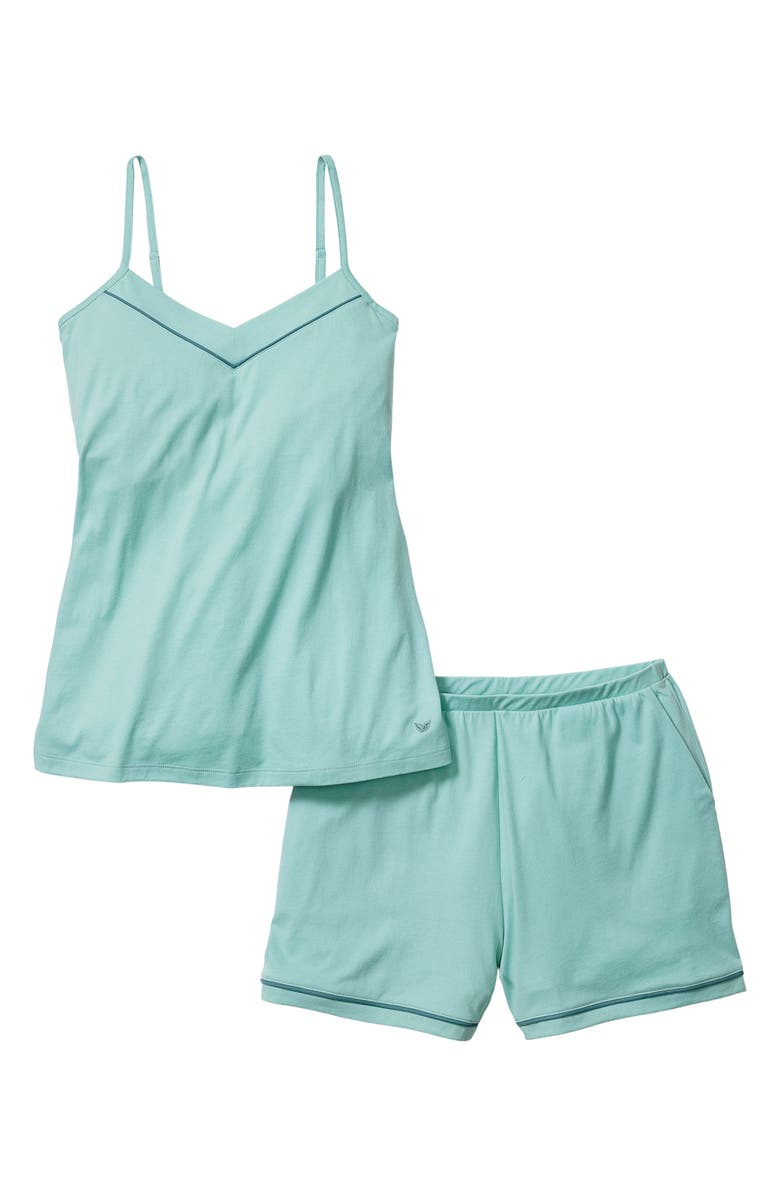 Petite Plume Sylvie Luxe Pima Cotton Short Pajamas, Alternate, color, Green