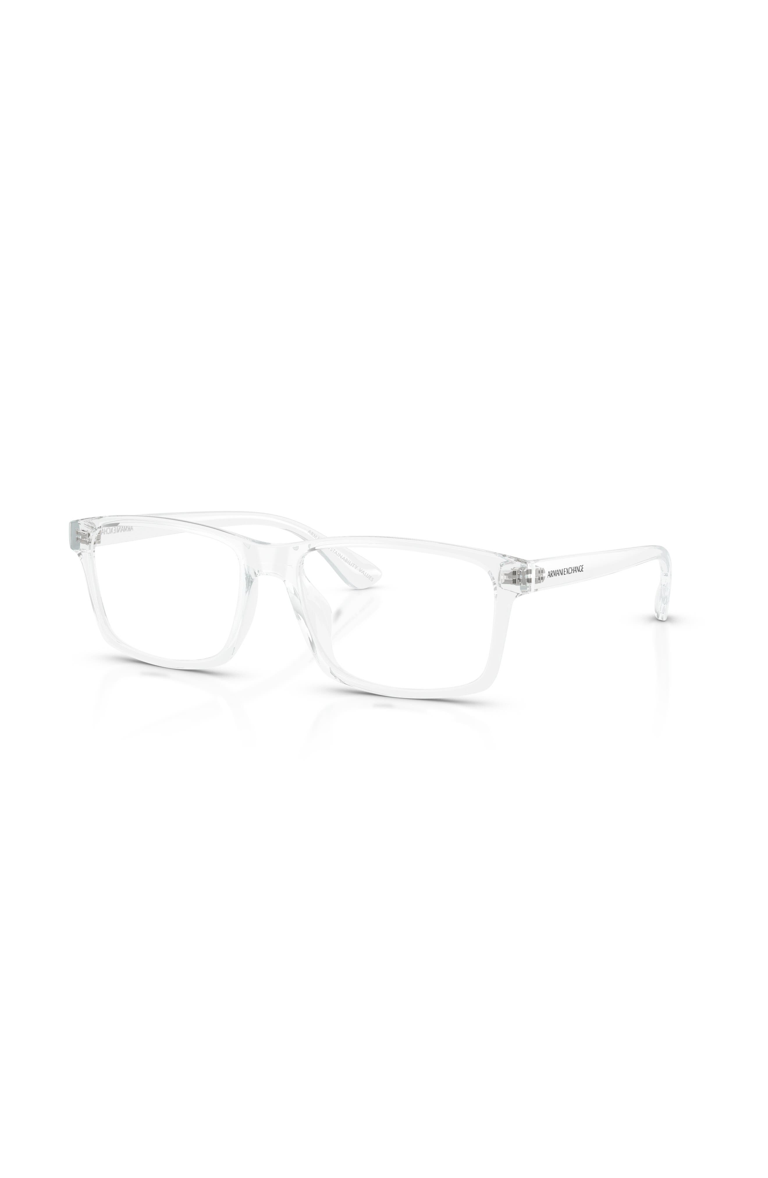 Armani Exchange 56mm Rectangle Optical Glasses In White