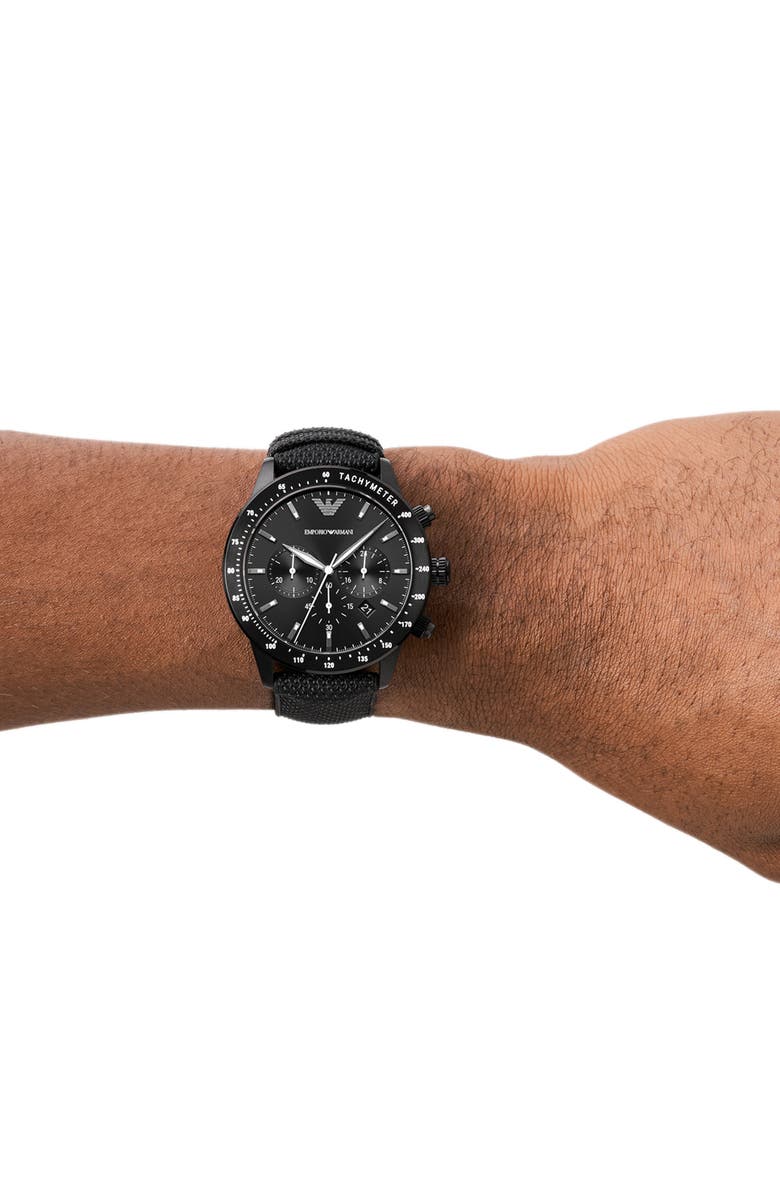 Emporio Armani Quartz Chronograph Nylon Strap Watch, 43mm, Alternate, color,