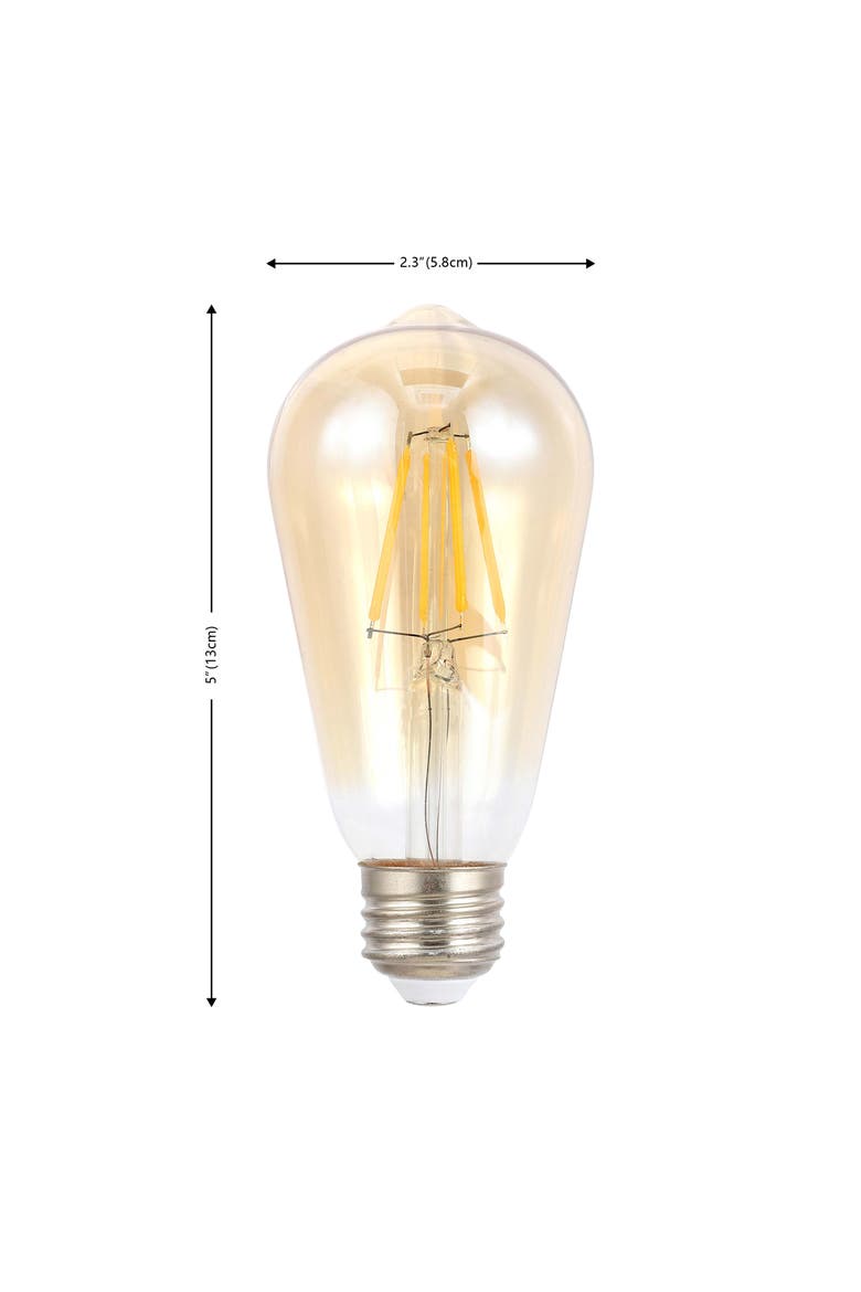 Vintage Non-Dimmable ST58-4W LED Edison Bulbs with E26 Base, 80+ CRI, Warm White 2700K, 350 Lumens, Tinted Amber, Alternate, color, Amber