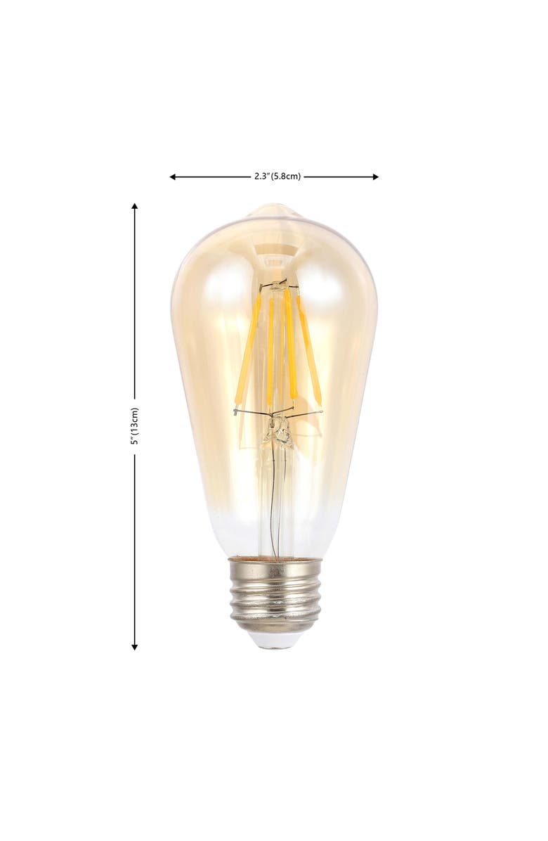 JONATHAN Y Vintage Non-Dimmable ST58-4W LED Edison Bulbs with E26 Base, 80+ CRI, Warm White 2700K, 350 Lumens, Tinted Amber, Alternate, color, Amber