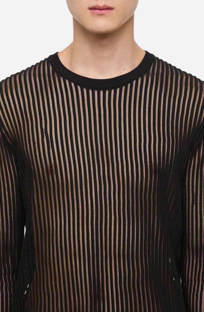 Helmut Lang Sheer Stripe Crewneck T-Shirt, Alternate, color, 