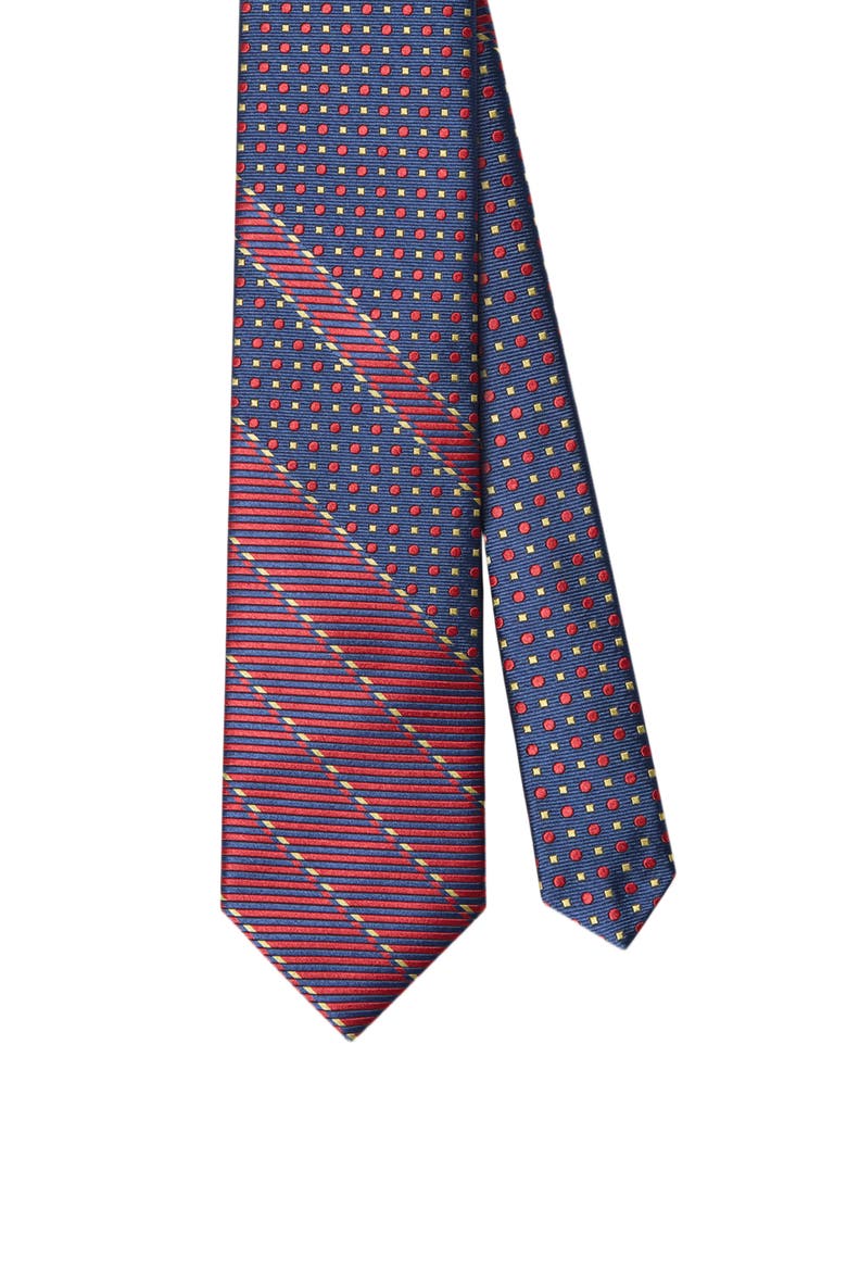 Robert Oval Mix Best of Class Necktie, Main, color, Navy Multi