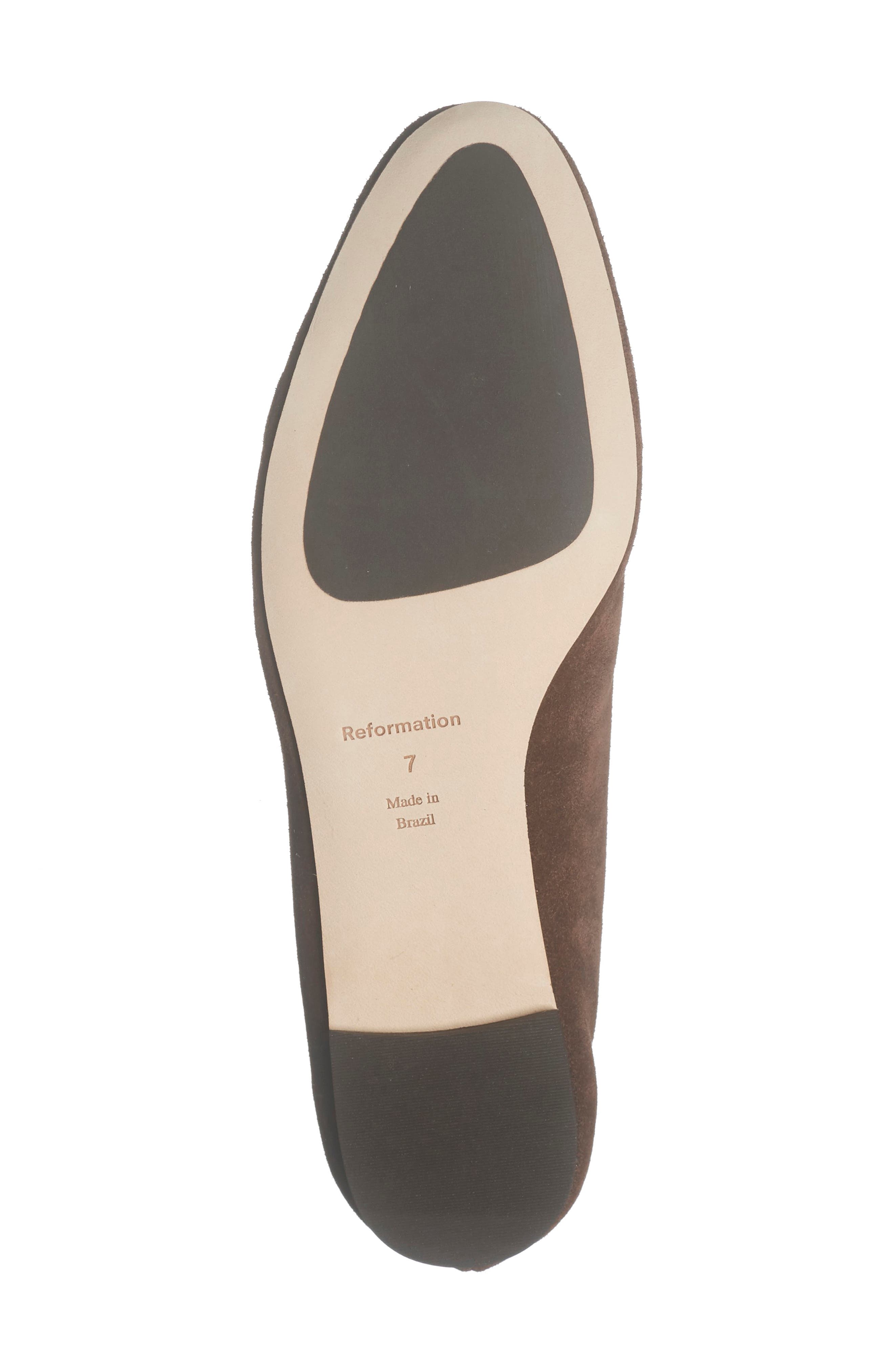 Reformation Maren Ballet Flat, Alternate, color, Espresso Suede
