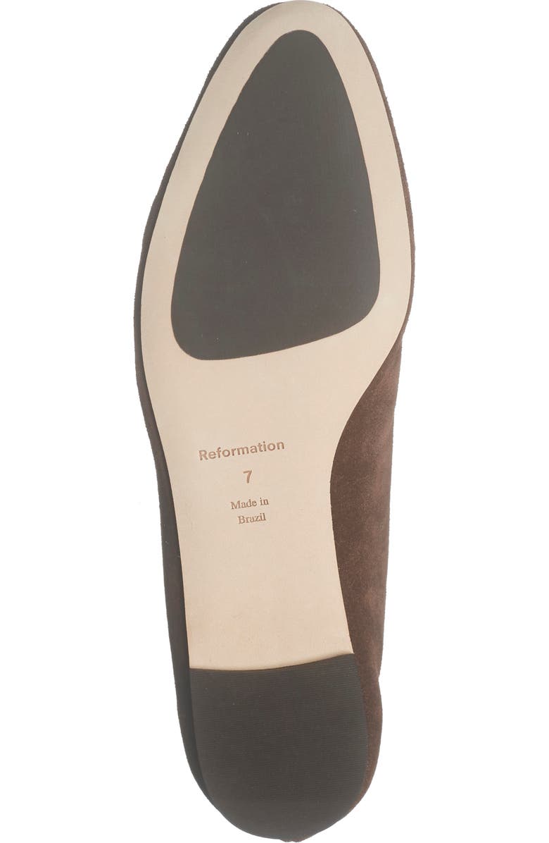 Reformation Maren Ballet Flat, Alternate, color, Espresso Suede