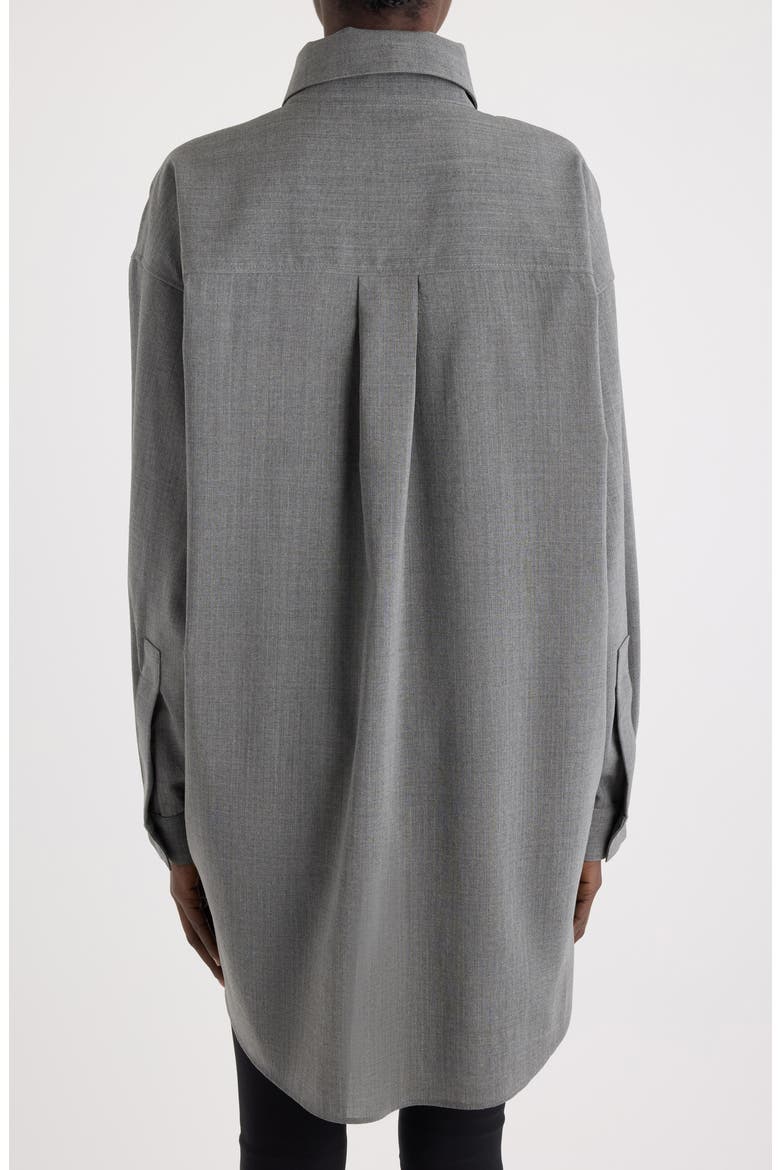 La Chemise d'Homme Oversize Stretch Virgin Wool Button-Up Shirt, Alternate, color, GREY