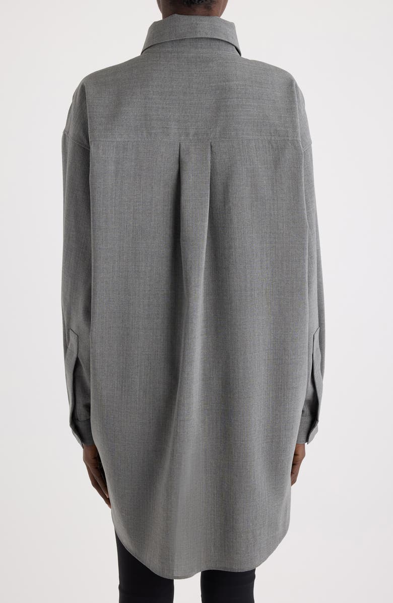 Jacquemus La Chemise d'Homme Oversize Stretch Virgin Wool Button-Up Shirt, Alternate, color, Grey