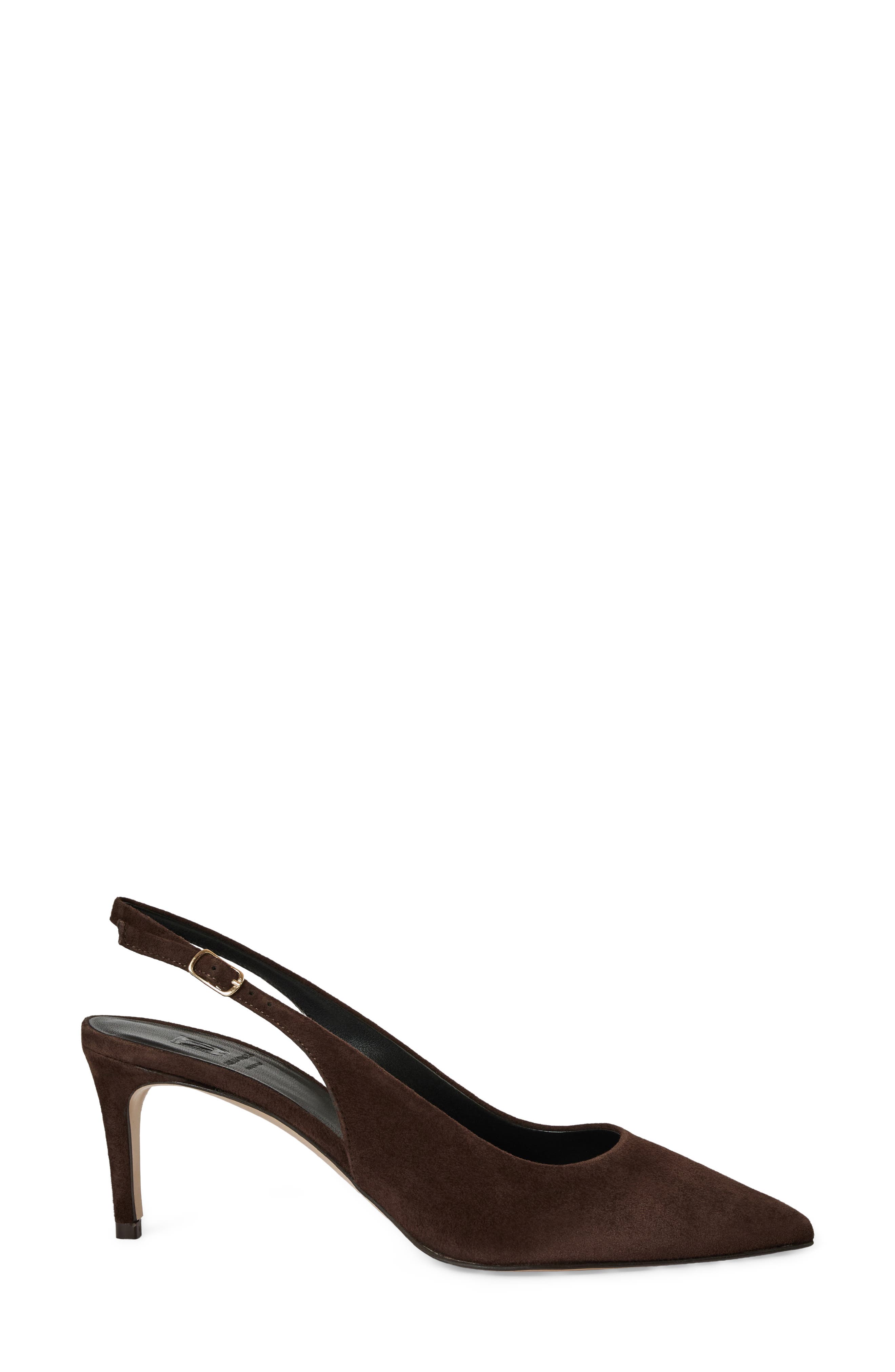 Rima Leather Slingback Pump, Alternate, color, CHOCOLATE SUEDE