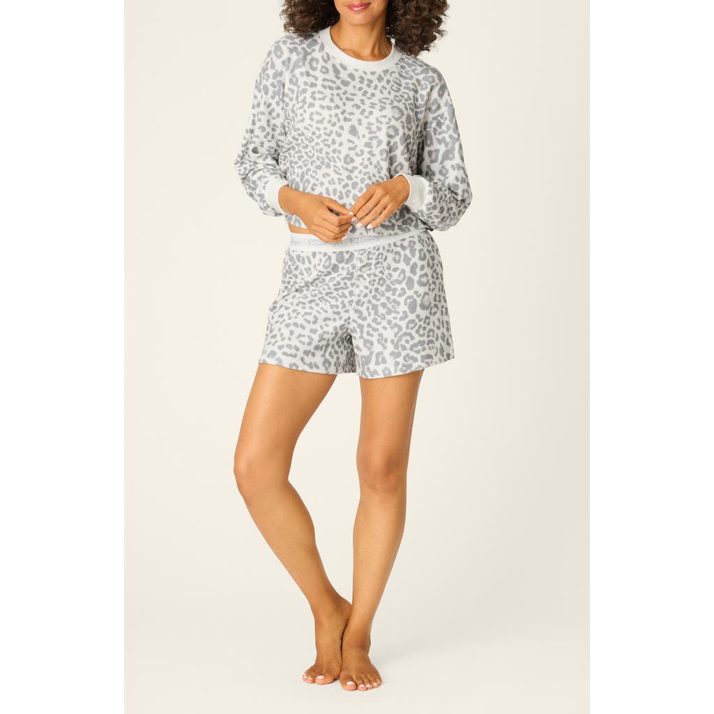 PJ Salvage Print Waffle Knit Short Pajamas in Natural at Nordstrom, Size Large