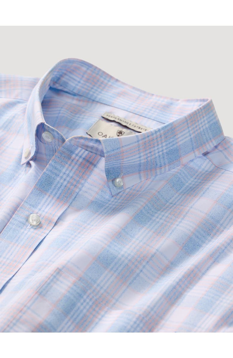 Oak Hill by DXL Big & Tall Heather Plaid Tech Sport Shirt, Alternate, color, Pink Blues