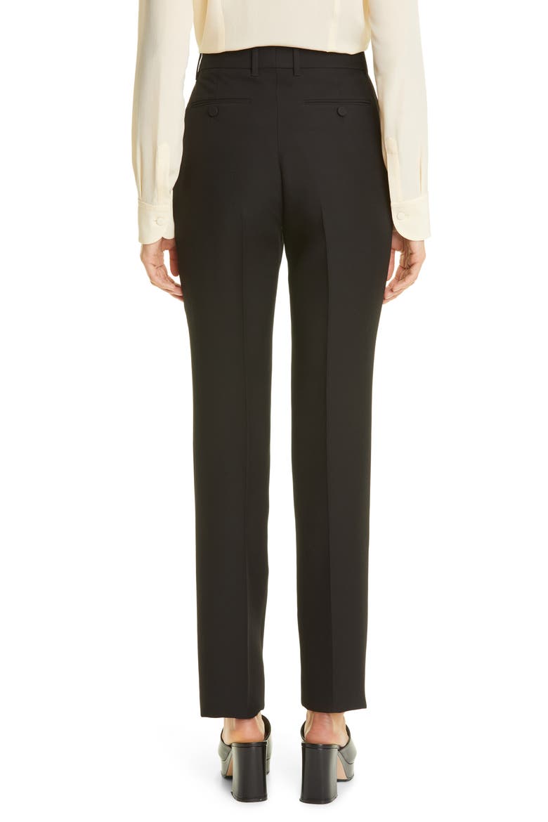 Silk & Wool Cady Crepe Straight Leg Pants, Alternate, color, BLACK
