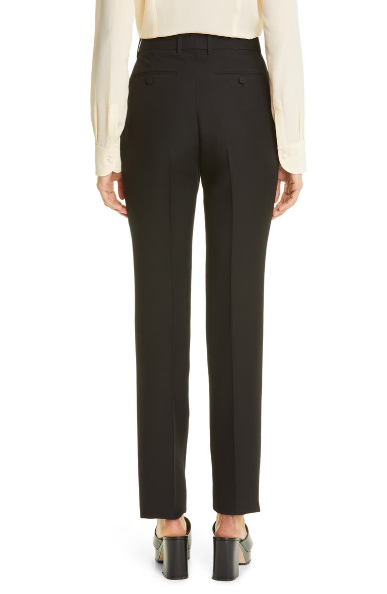 Gucci Silk & Wool Cady Crepe Straight Leg Pants, Alternate, color, 