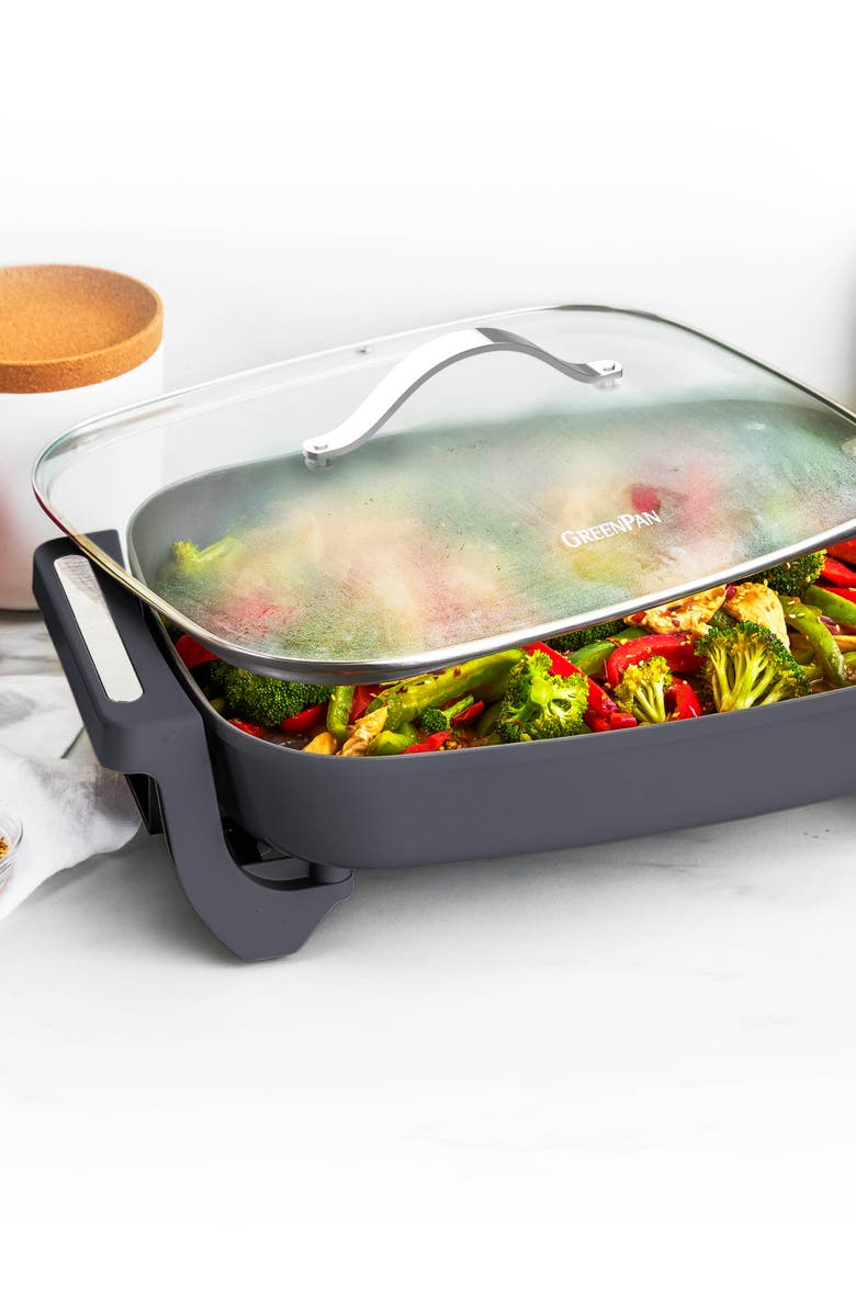 GreenPan Advanced Electric 7-Quart Skillet, Alternate, color, Graphite