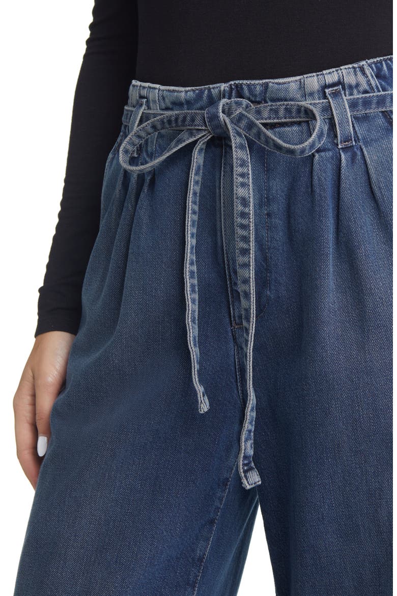 Deven High Waist Drawstring Wide Leg Nonstretch Jeans, Alternate, color, KING STREET
