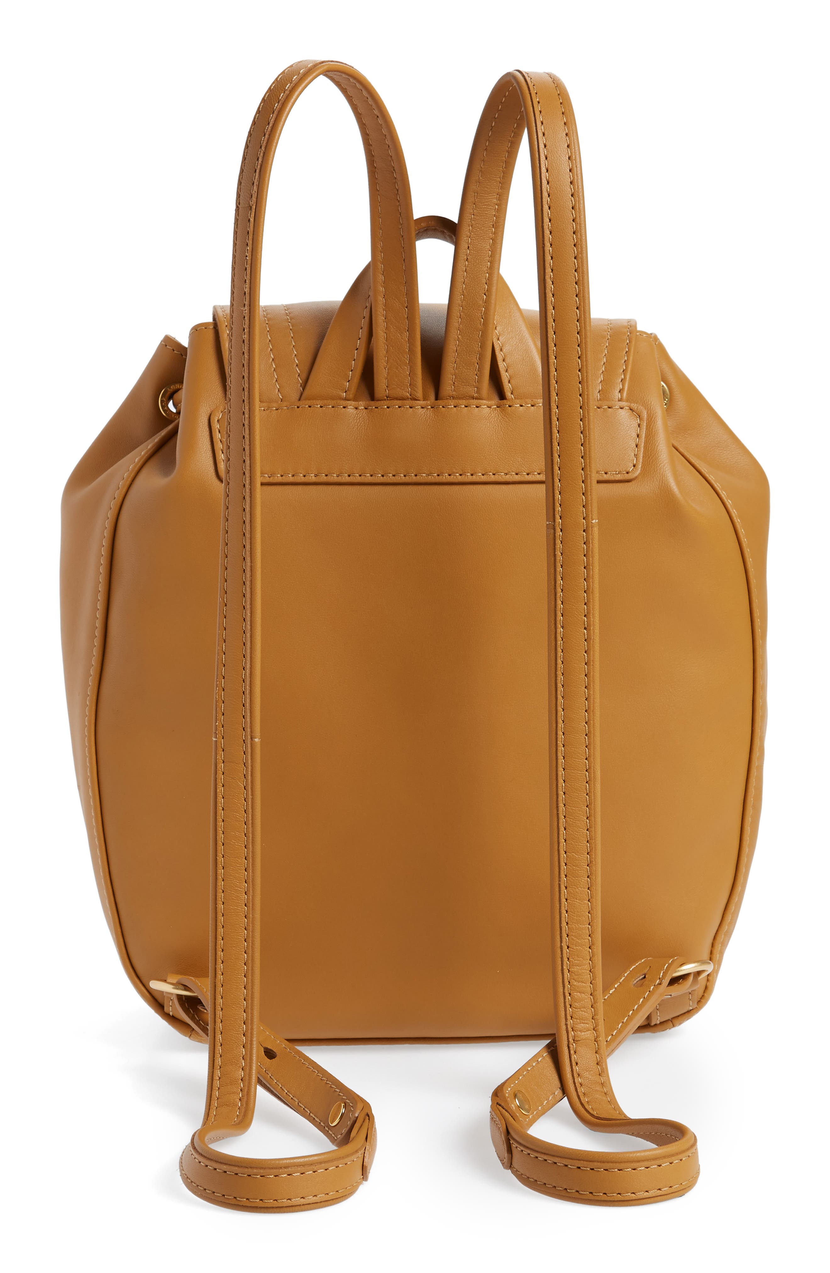 Longchamp Cavalcade Leather Backpack, Alternate, color, Natural