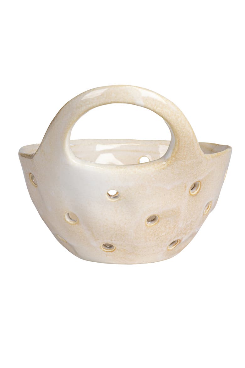 Reactive Glaze Stoneware Colanders, Cream, Set of 2, Alternate, color, Cream