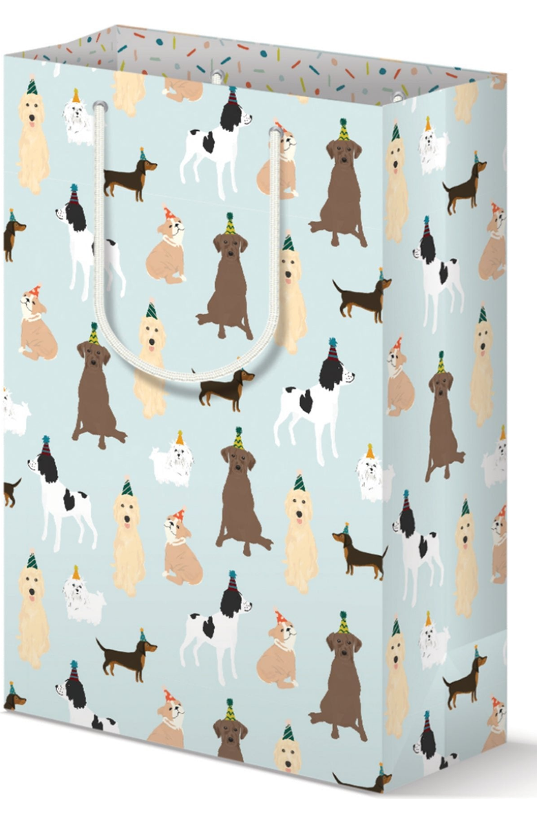 Joy Paper Co. Party Dogs Gift Bags for Dog Lover Birthday Celebration Party Gift Bag Set of 2, Alternate, color, Vibrant Dog Theme