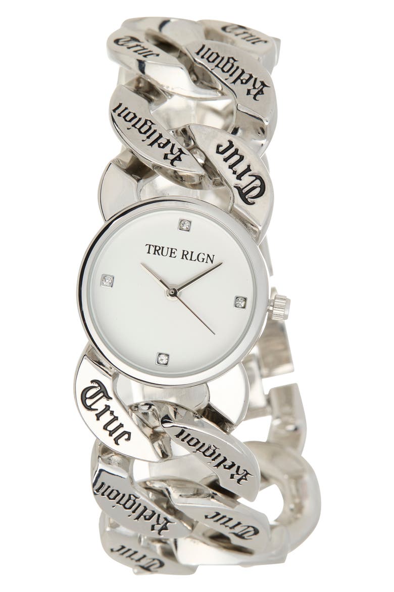 Repeat Logo Bracelet Watch, Main, color, SILVER