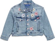 Scotch & Soda Kids' Floral Embroidered Denim Jacket