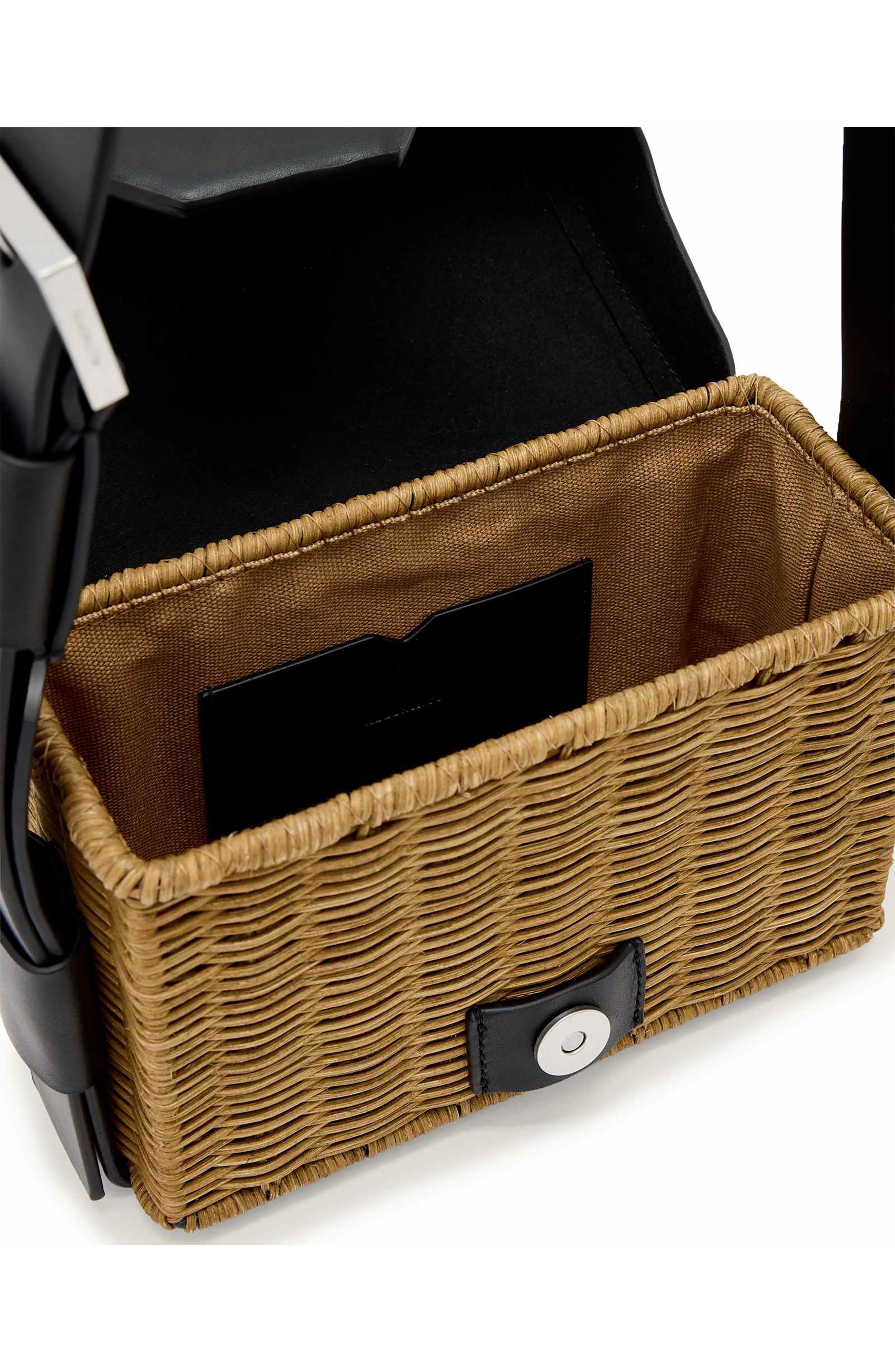 Monique Wicker Crossbody, Alternate, color, BISCUIT/ BLACK