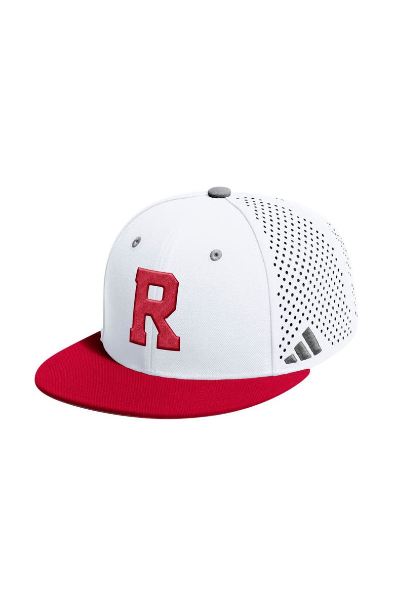 adidas Men's adidas White Rutgers Scarlet Knights On-Field Fitted Baseball Hat, Main, color, White
