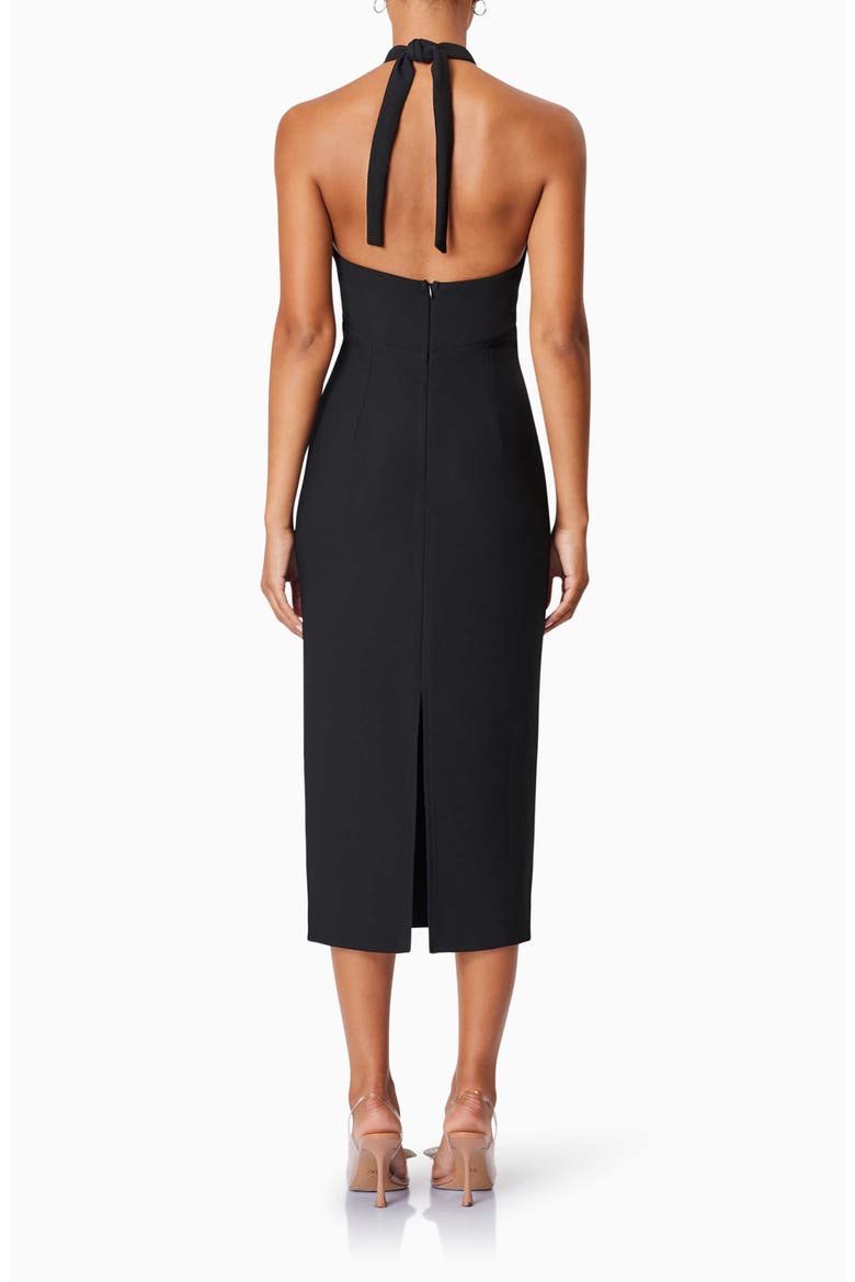 Victoria Halter Neck Stretch Crepe Cocktail Dress, Alternate, color, BLACK