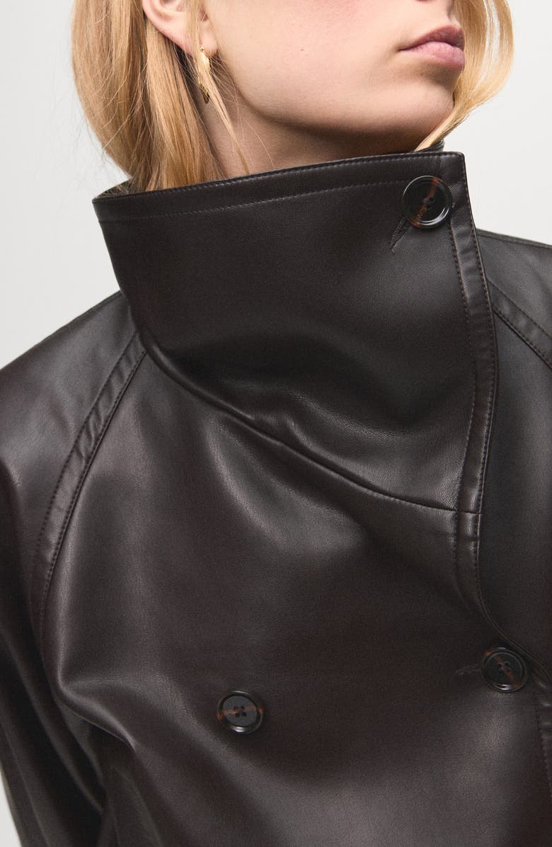 MANGO Faux Leather Maxi Jacket, Alternate, color, 