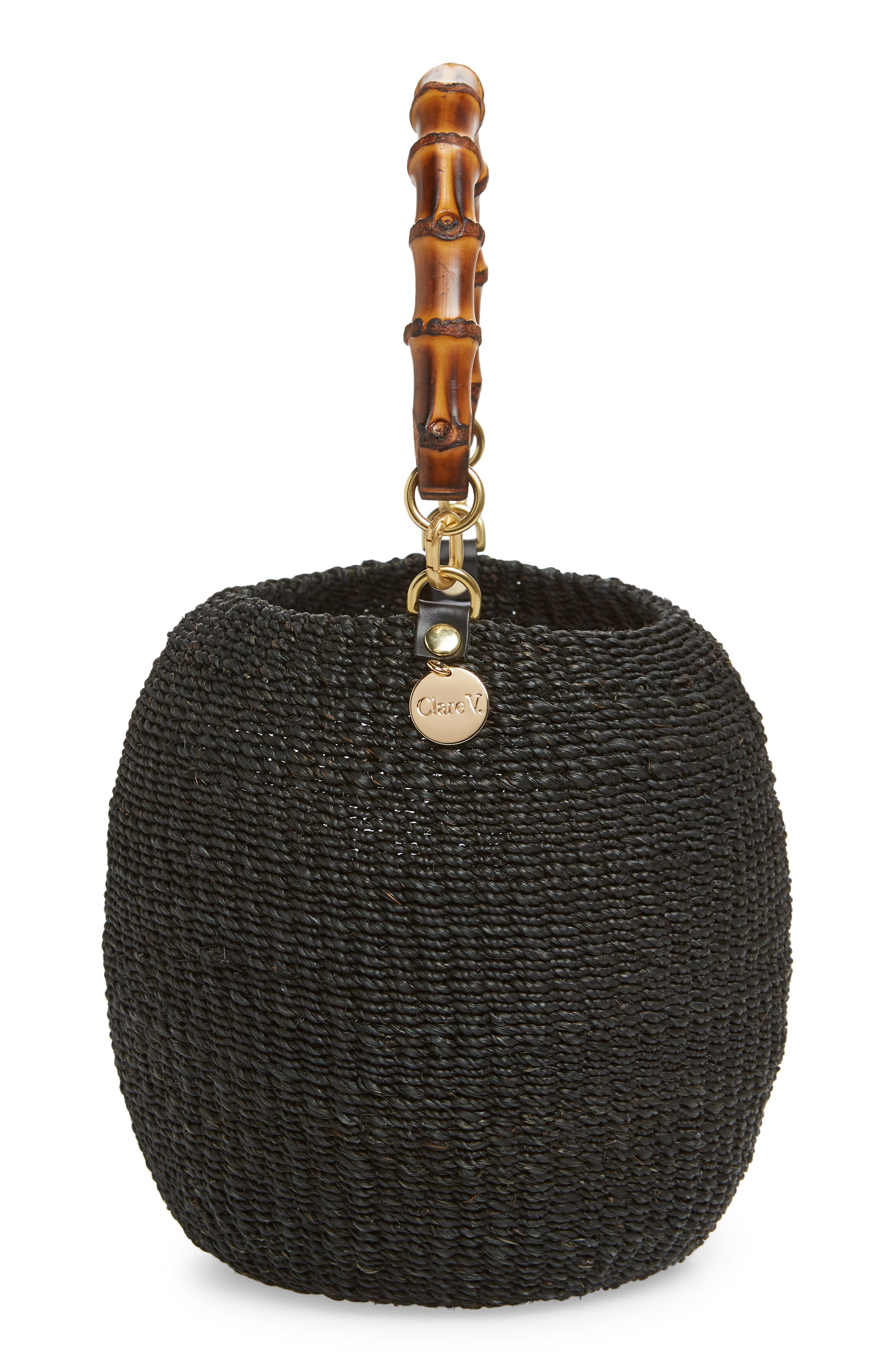 Clare V. Pot de Miel Top Handle Bag, Alternate, color, Black