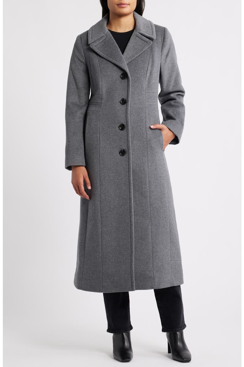 Wool Blend Longline Coat, Alternate, color, LIGHT GREY
