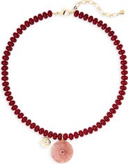 Panacea Circle Pendant Beaded Necklace