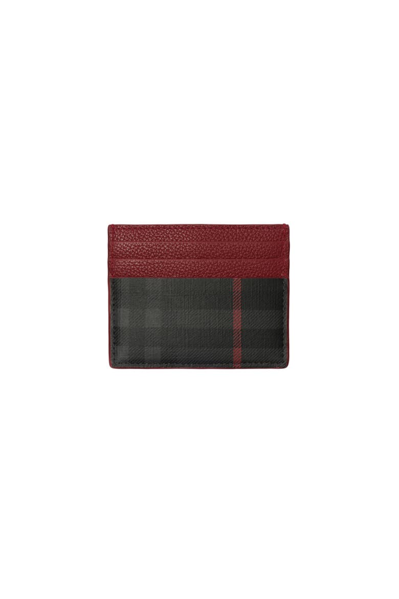 City Check Card Case, Alternate, color, Iron grey/red