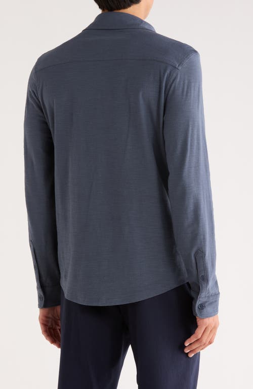 Vince Heavy Slub Button-up Shirt In Blue