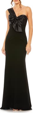 Mac Duggal One Shoulder Draped Trumpet Gown