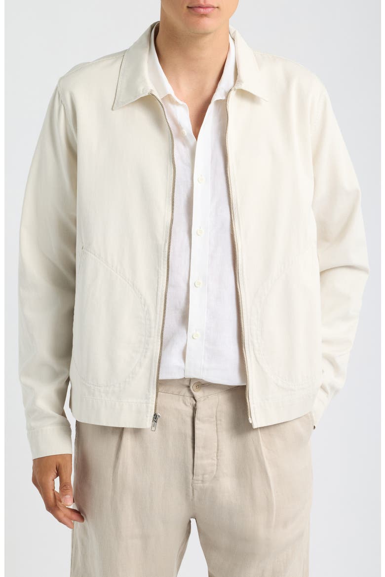 Organic Cotton Twill Zip Jacket, Main, color, WHITE