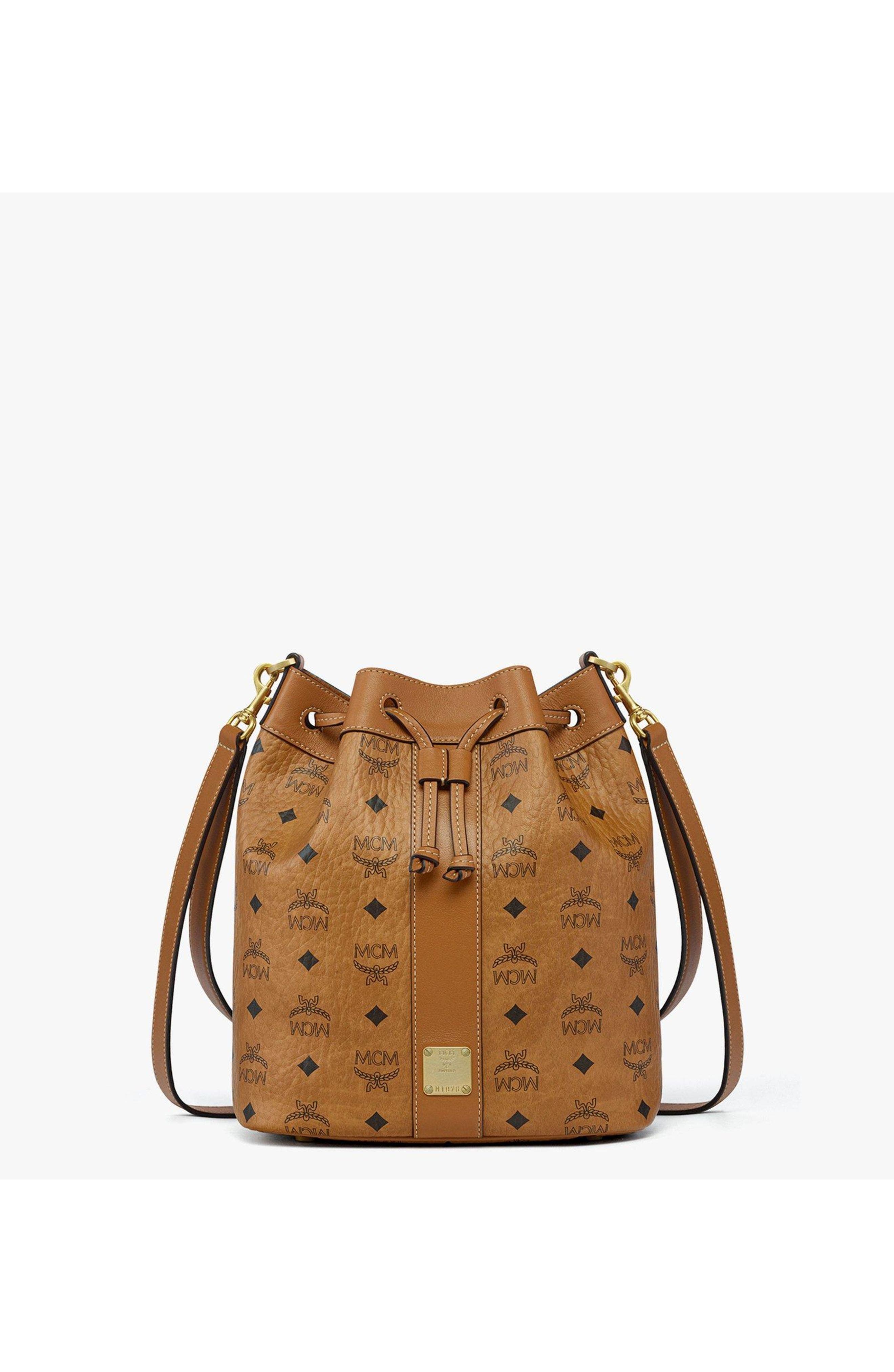 MCM Dessau Drawstring Bag in Visetos, Main, color, 