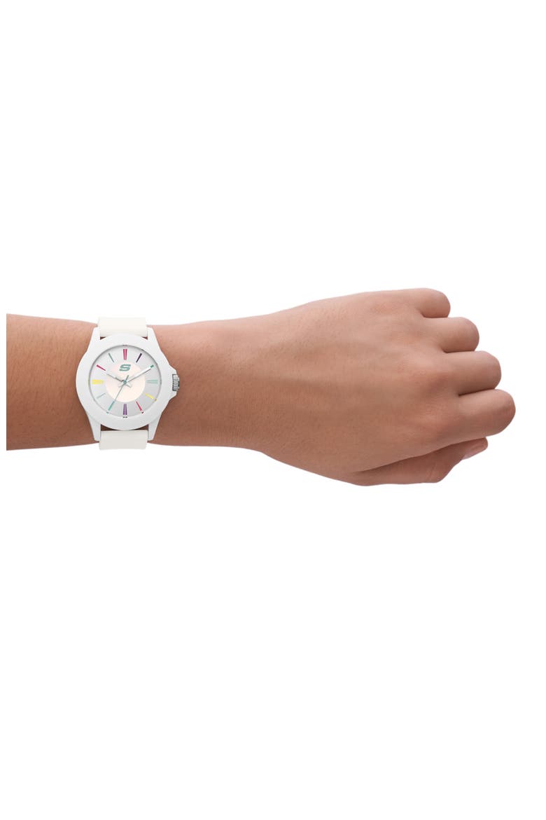 Rosencrans Silicone Strap Watch, 40mm, Alternate, color, WHITE