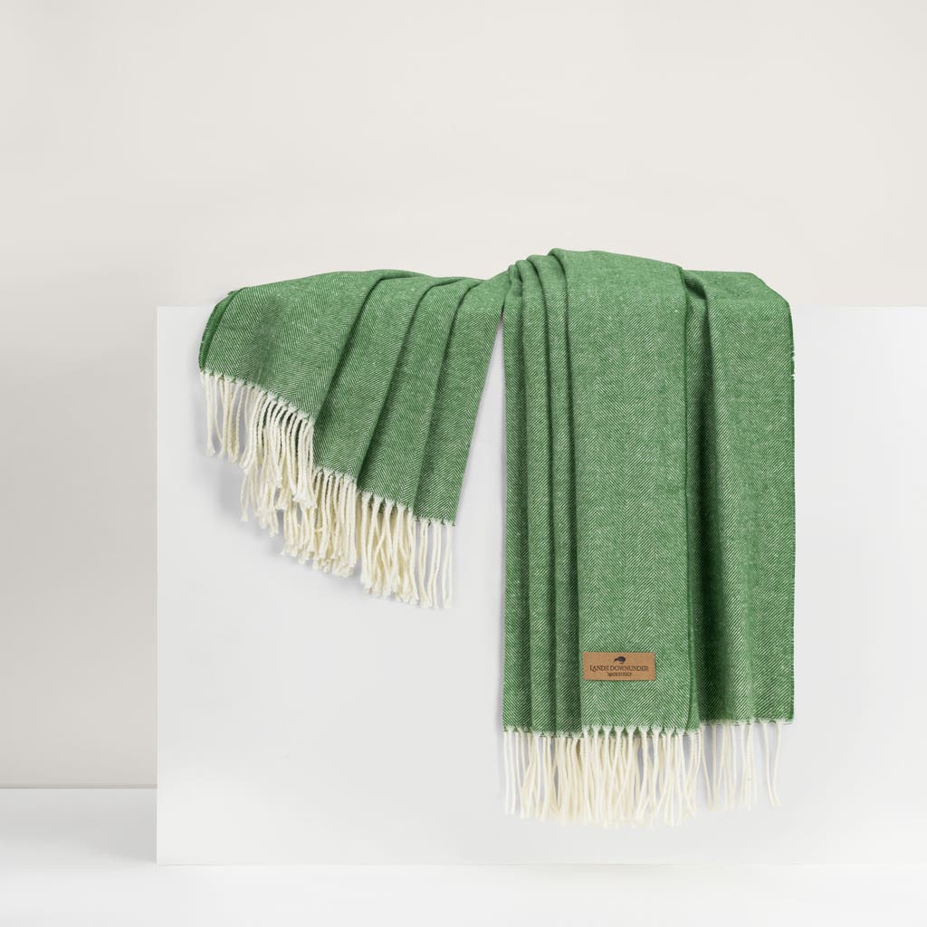 Lands Downunder Italian Herringbone Throw In Green