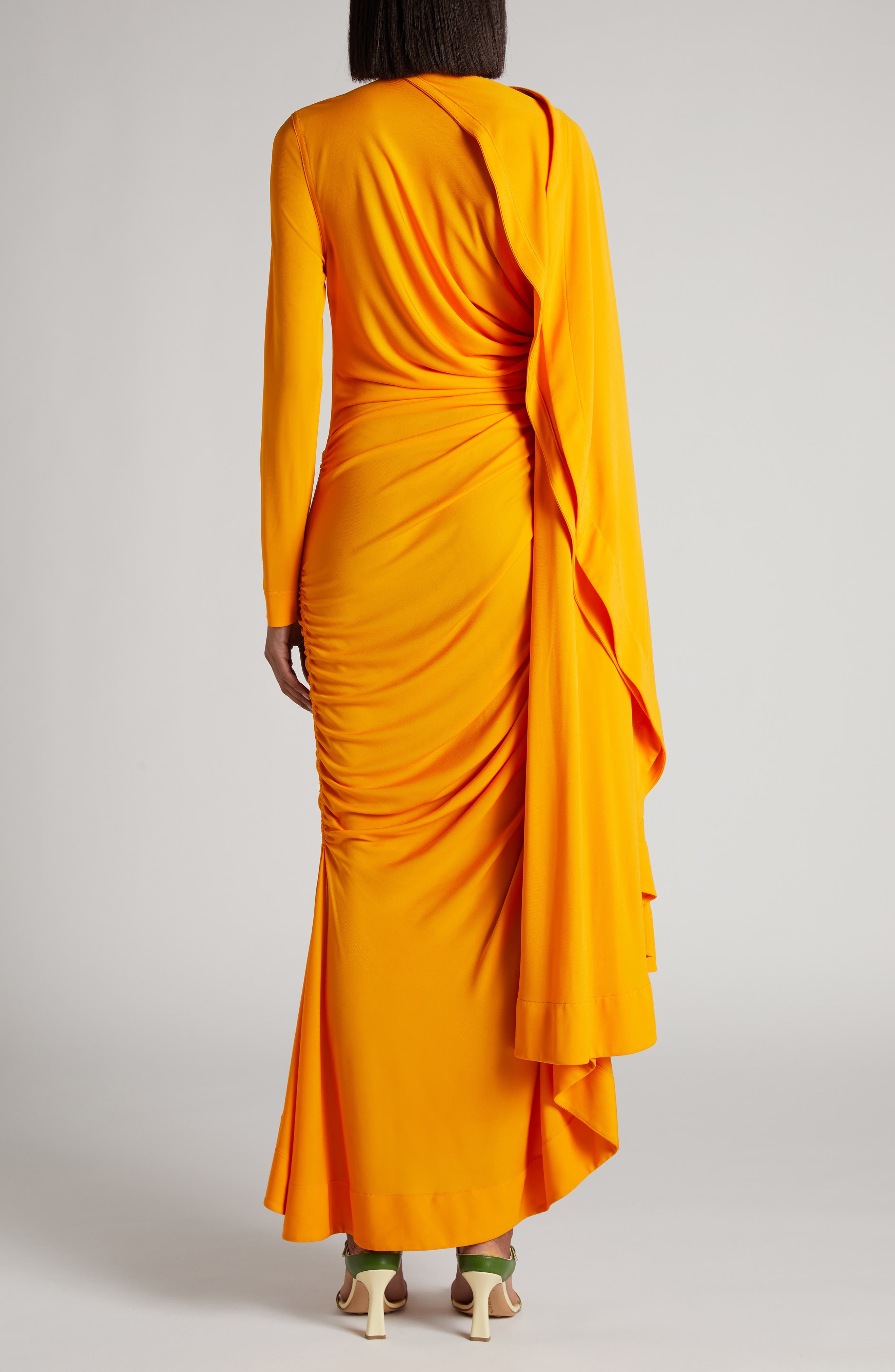 Asymmetric Draped Jersey Maxi Dress - image 2