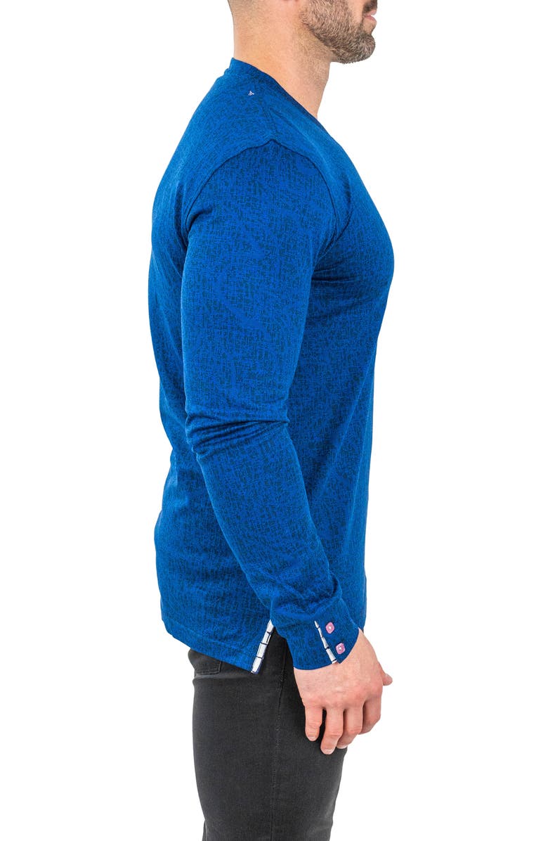 Maceoo Edison Solid V-Neck Cotton Sweater, Alternate, color, Blue