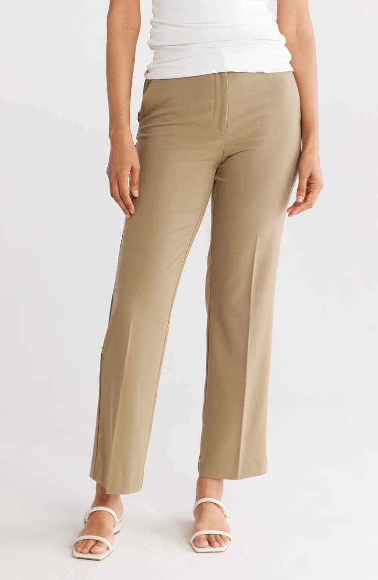 NORDSTROM RACK Straight Leg Pants, Main, color, Olive Covert
