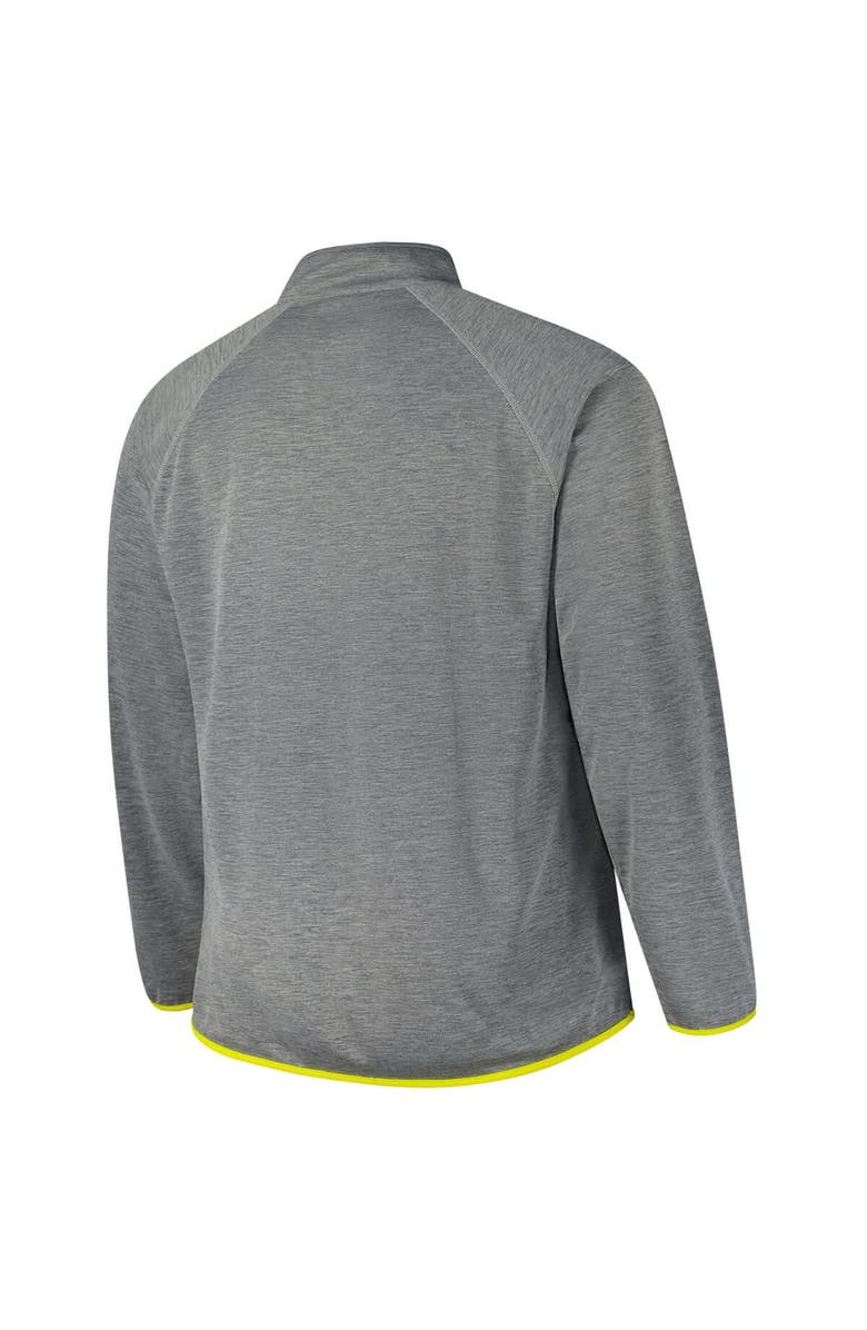Champion Men's Fanatics Charcoal Michigan Wolverines Raglan Big &Tall Quarter-Zip Top, Alternate, color, Charcoal