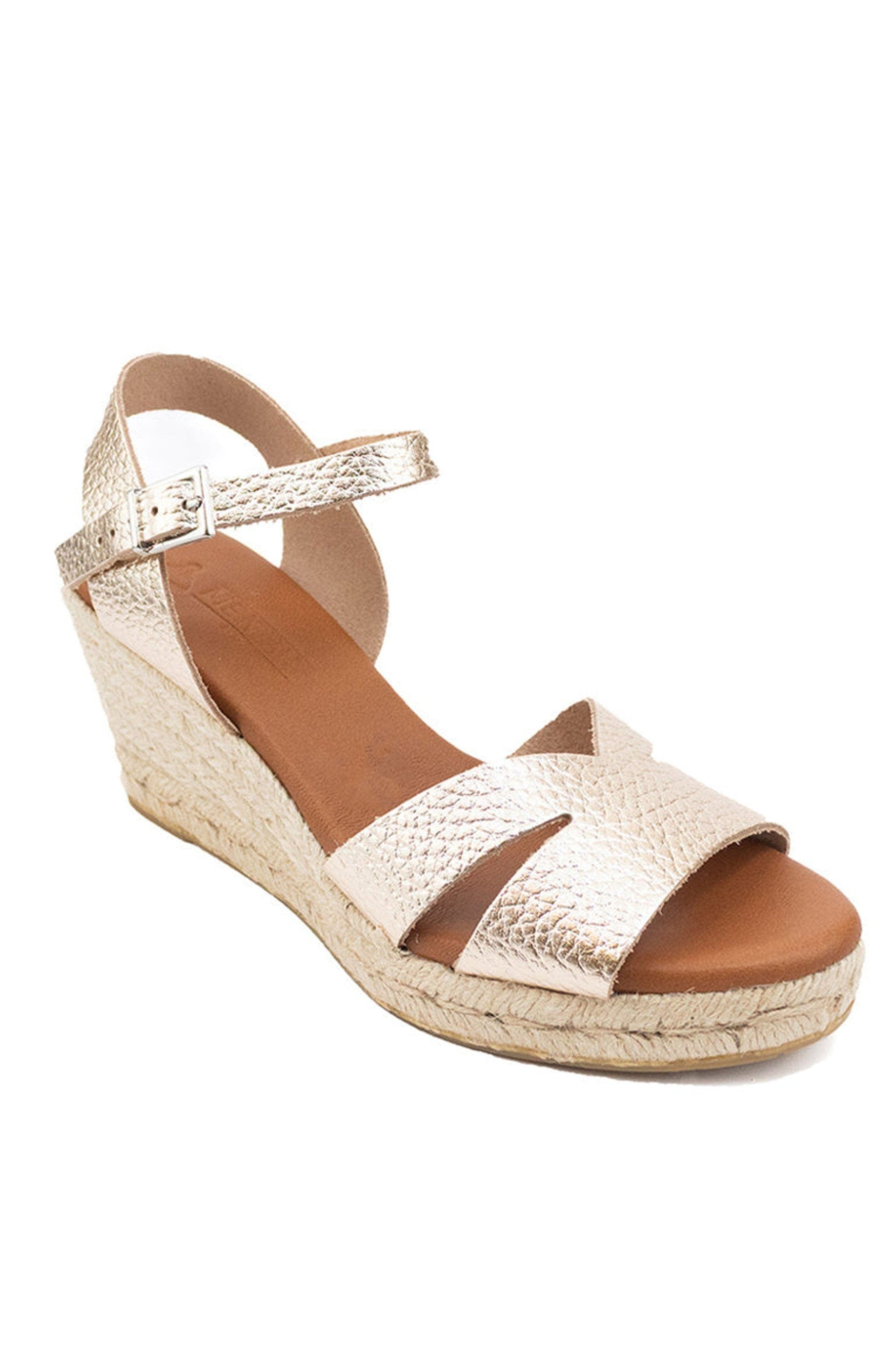 Menina Step Martell V-Strap Espadrille, Alternate, color, Champagne