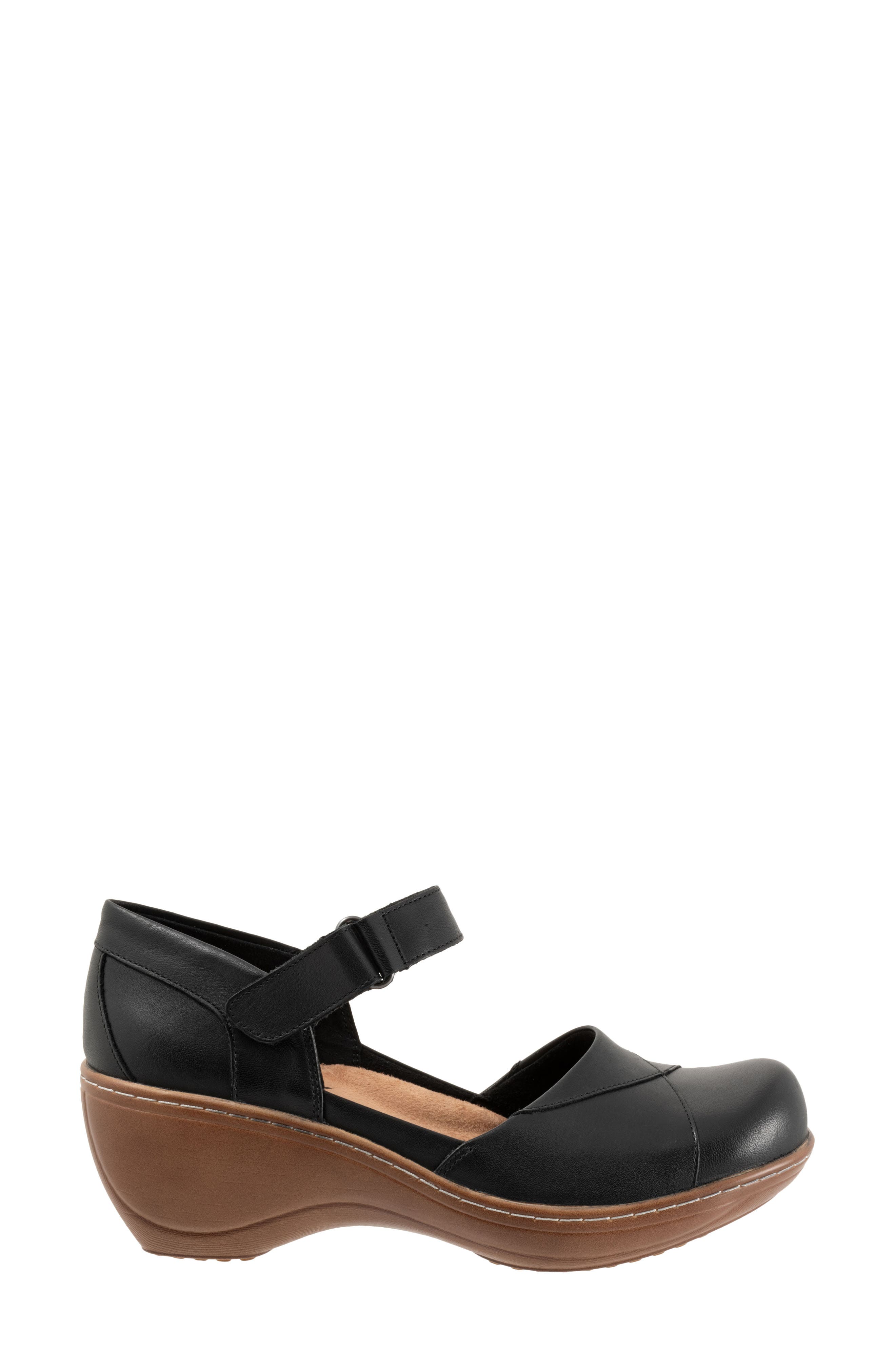 SoftWalk<sup>®</sup> Miri Ankle Strap Platform Wedge Clog, Alternate, color, Black