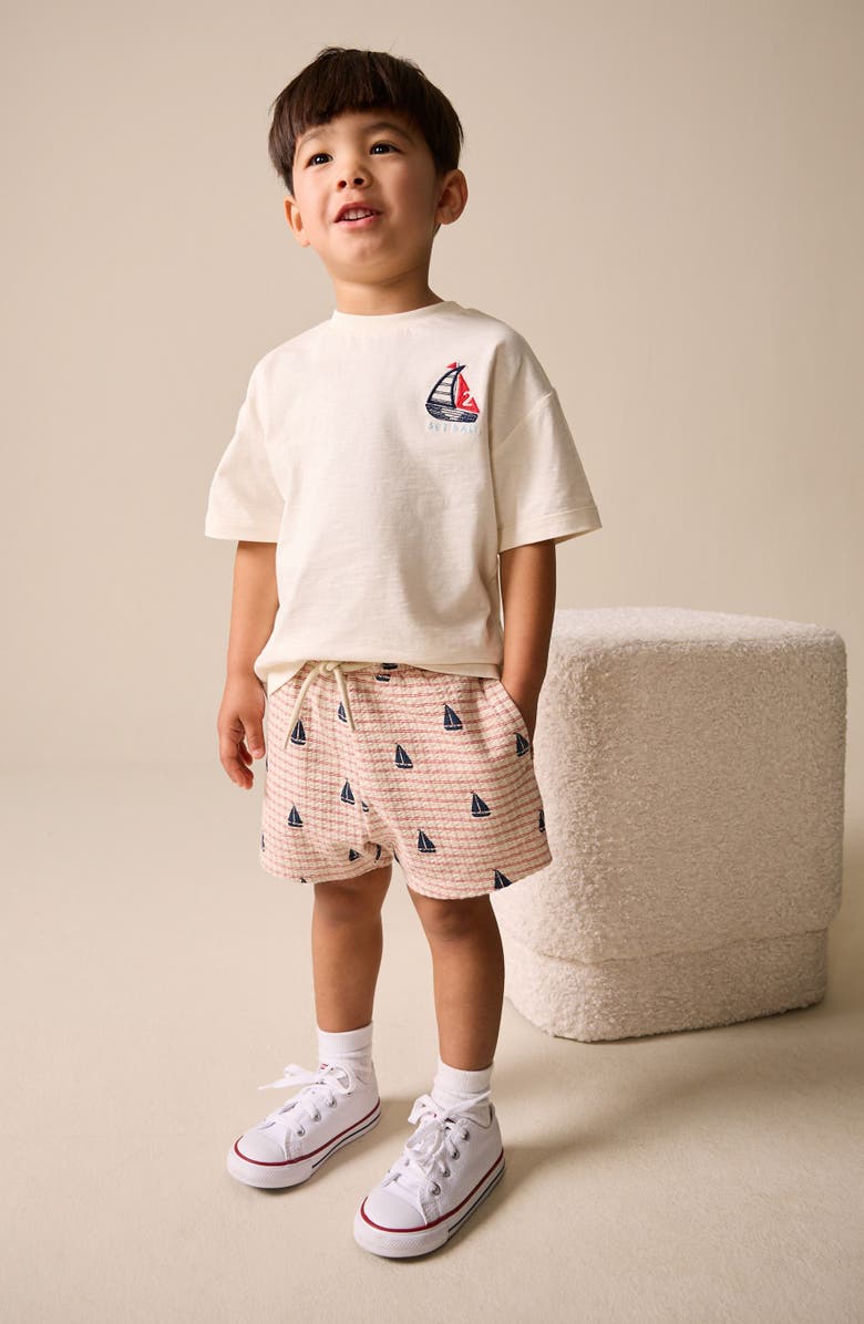 NEXT Kids' Boat Graphic T-Shirt & Shorts Set, Alternate, color, White