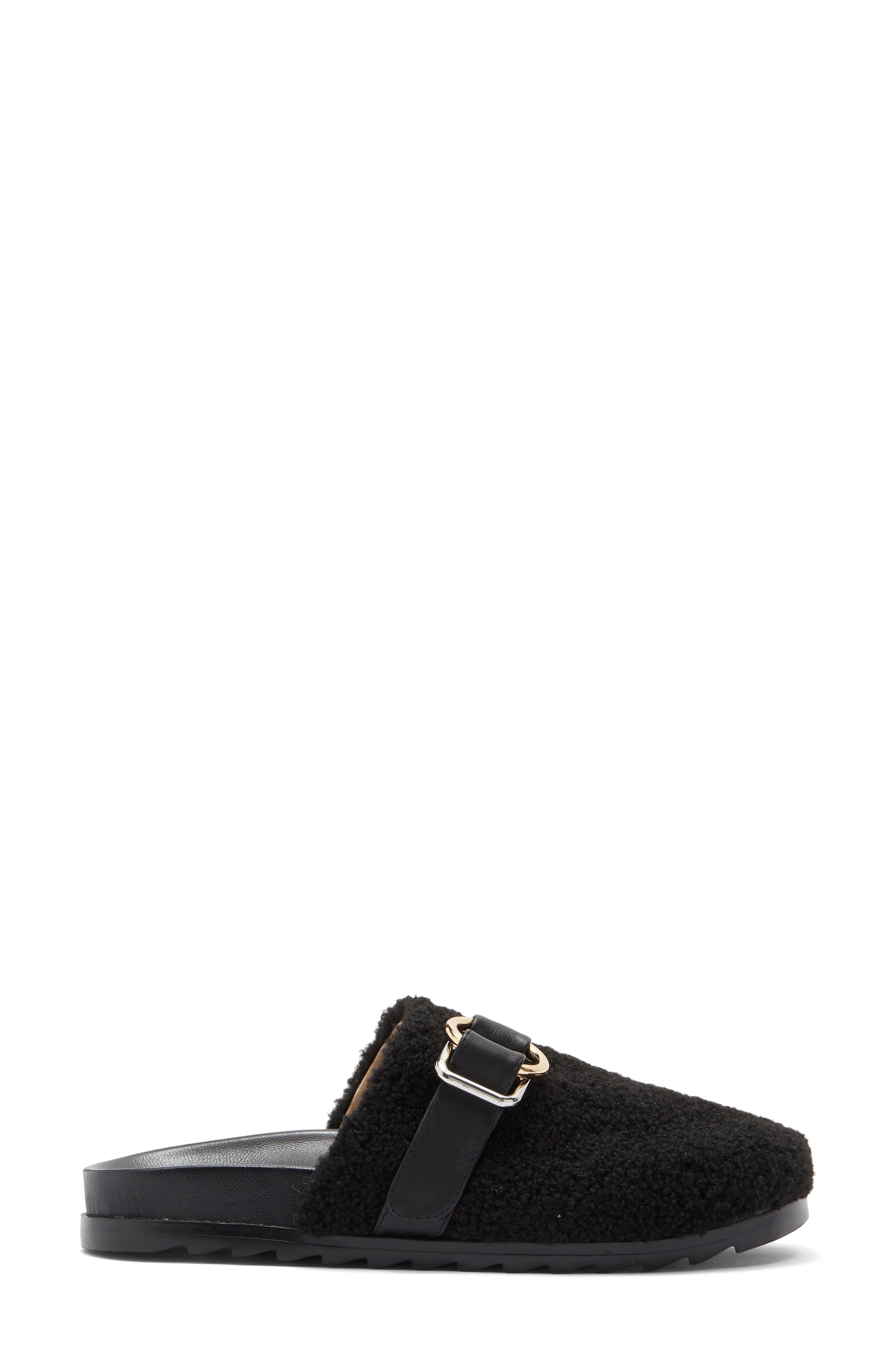 JSlides Rosie Faux Shearling Mule, Alternate, color, Black